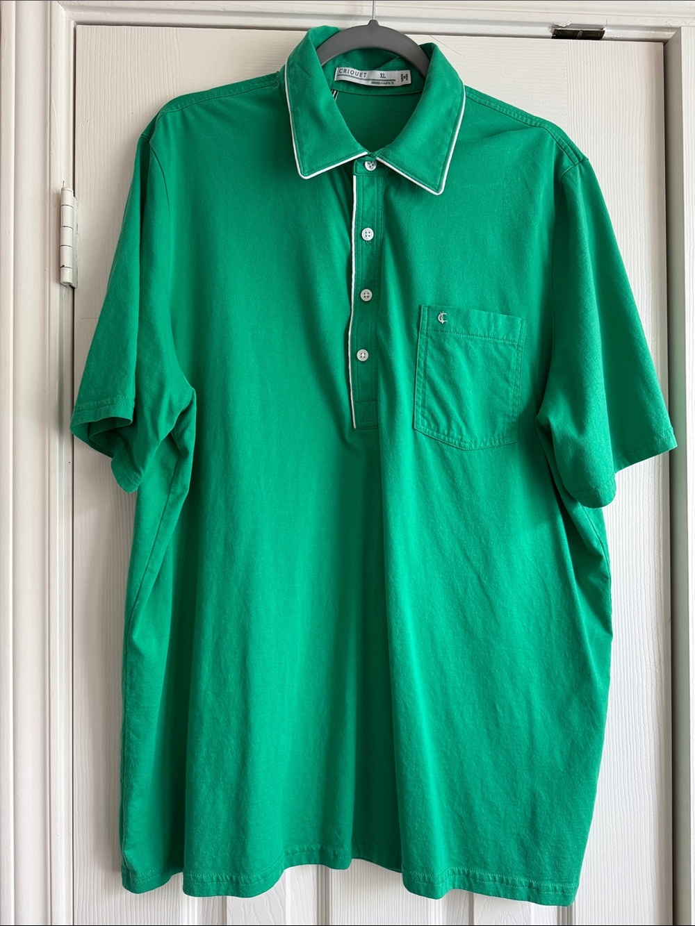 Criquet Emerald Green Polo with White Piping
